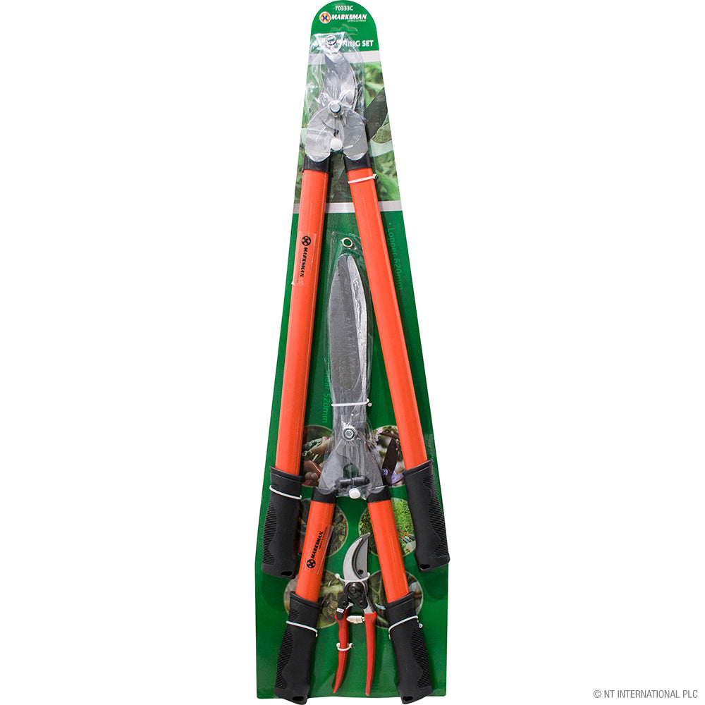 3pc Hedge Shear Pruning Set - 62cm - On Card