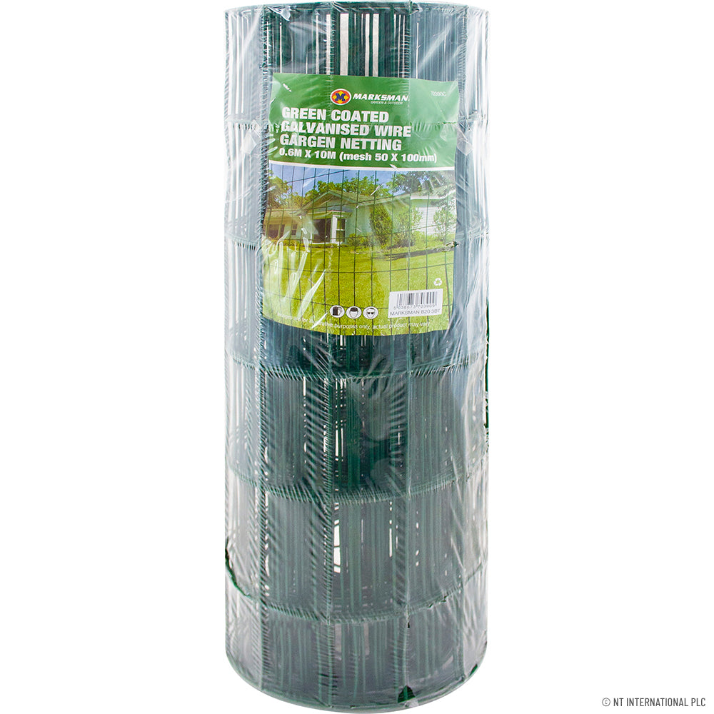 0.6x10m Green PVC Galvanized Netting Rect