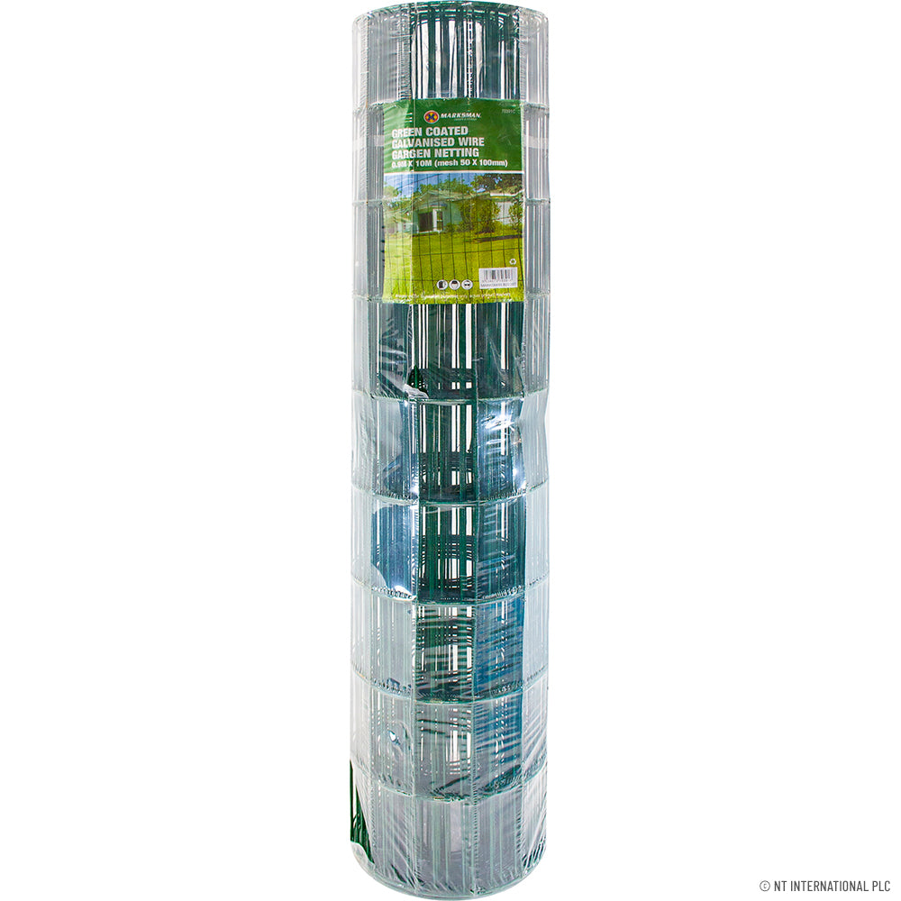 0.9X10m Green PVC Galvanized Netting 50x100mm