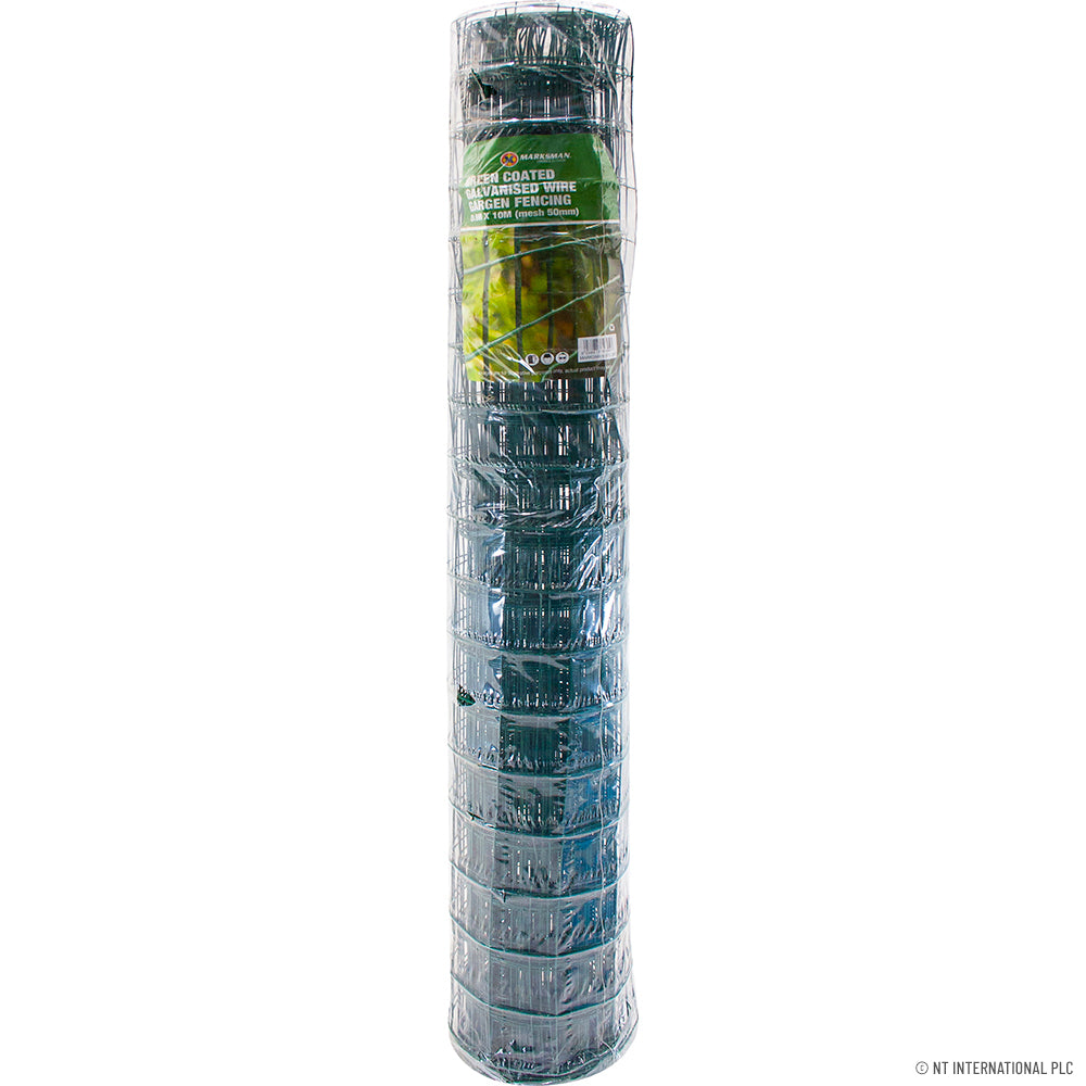 0.9x10m Green PVC Galvanized Netting 25mm SQ