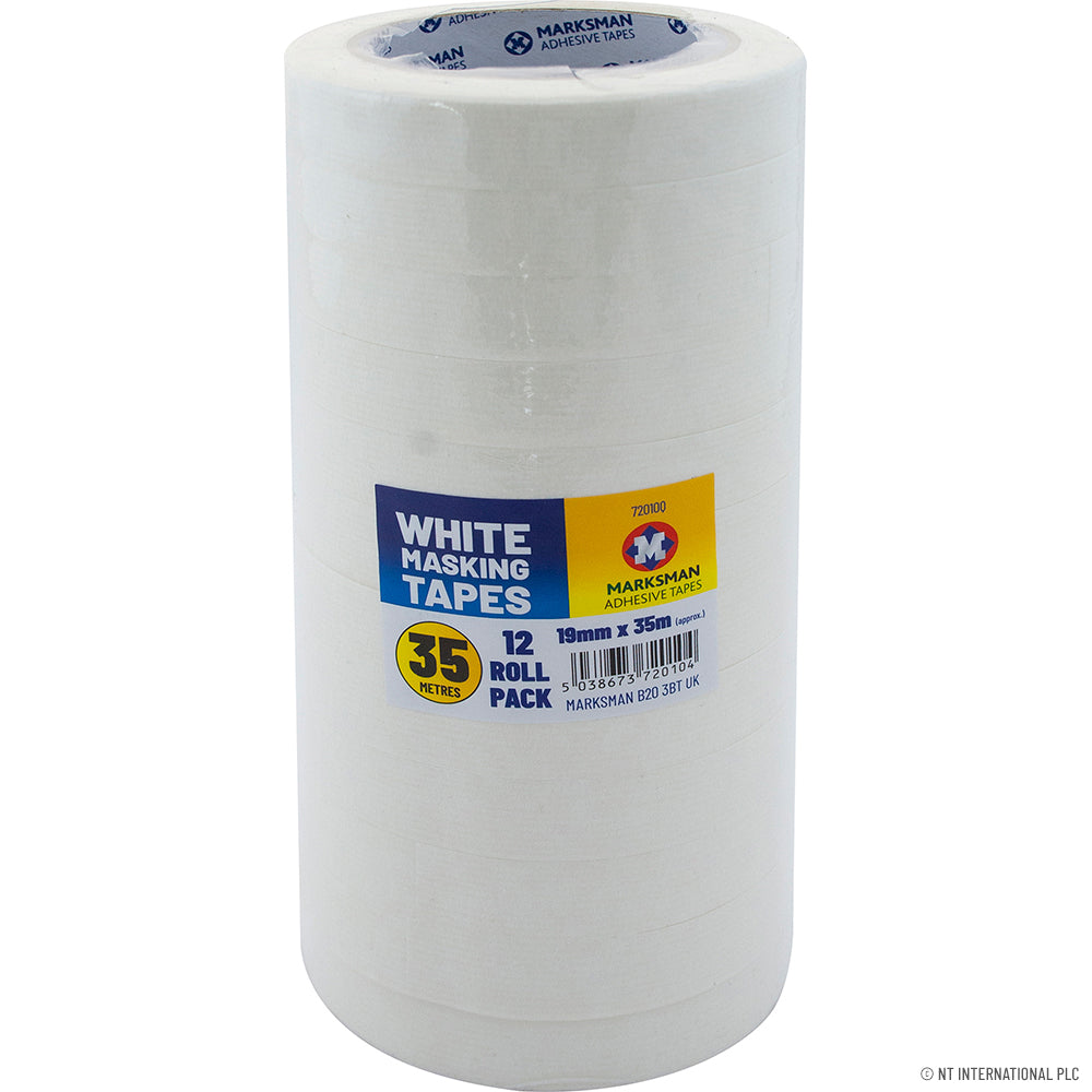 12 Rolls Masking Tape - 19mm x 35m