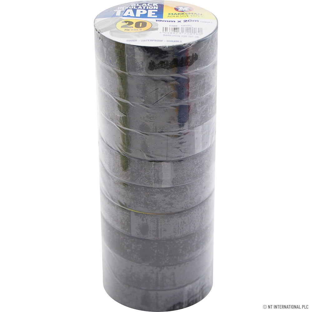 10pk PVC Insulation Tape 19mm x 5m Black