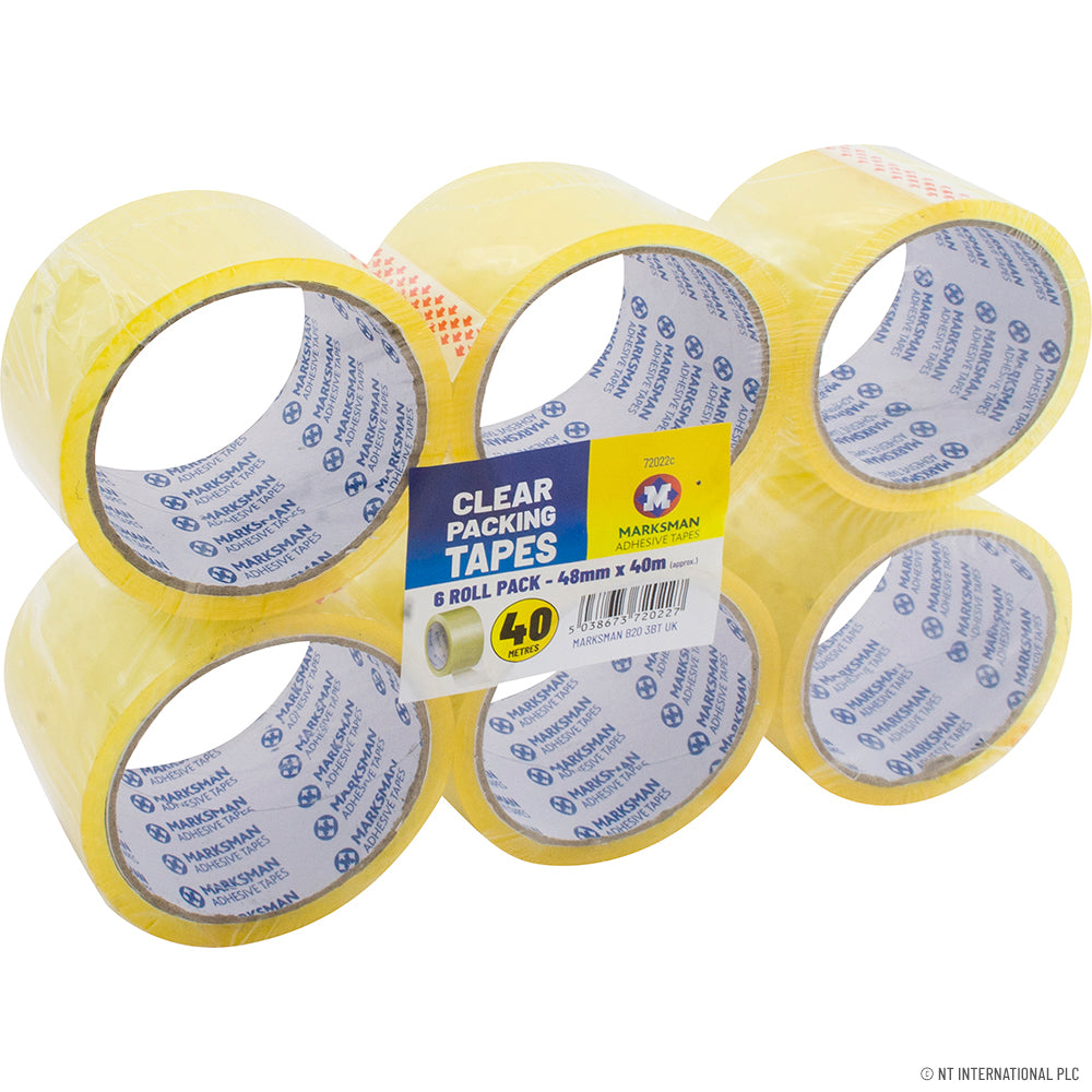 6 Roll Brown Packing Tape 48mm x 40m