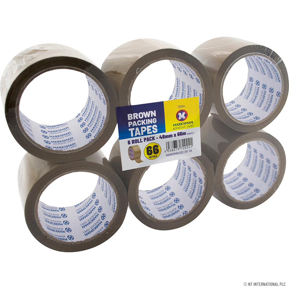 6 Roll Brown Packing Tape 48mm x 40m