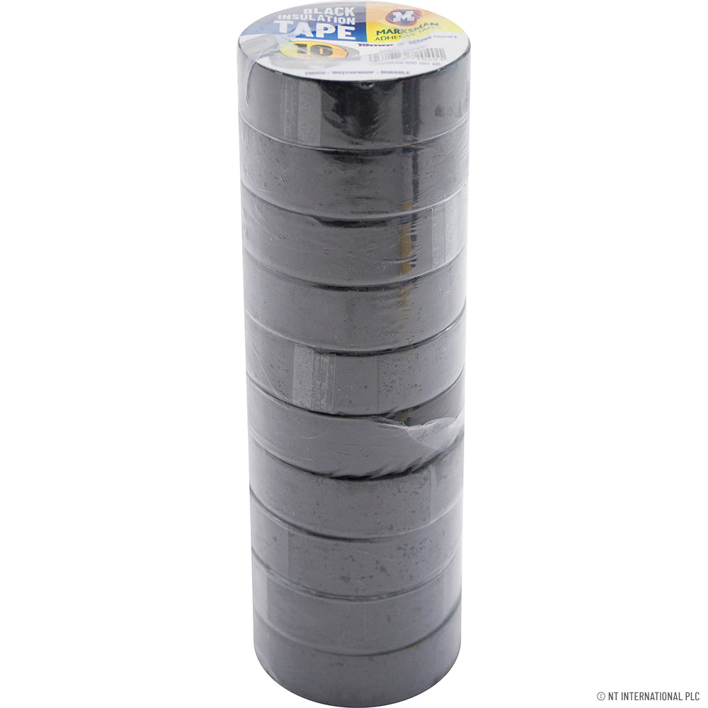 10pk PVC Insulation Tape 19mm x 5m Black