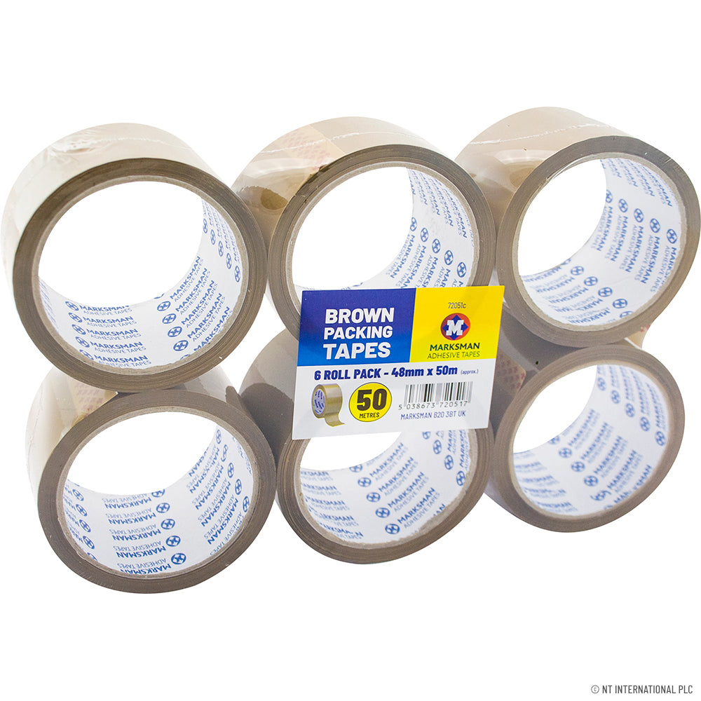6 Roll Brown Packing Tape 48mm x 40m