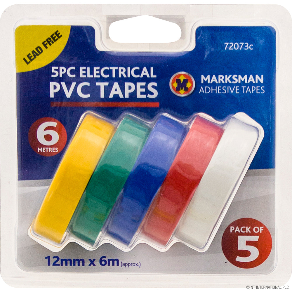 Peak Kit 5pk PVC Electrical Tape 12mm x 6m - Asst Colo - Peak Kit