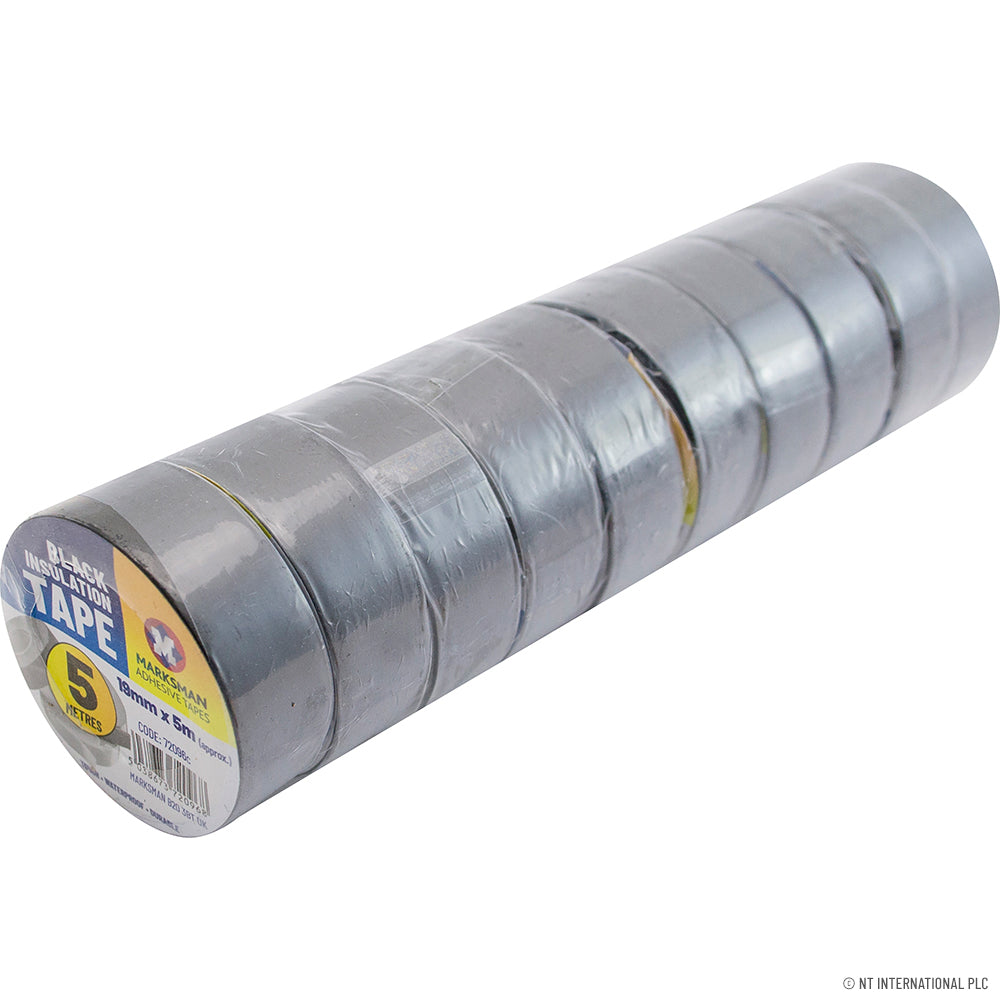 10pk PVC Insulation Tape 19mm x 5m Black
