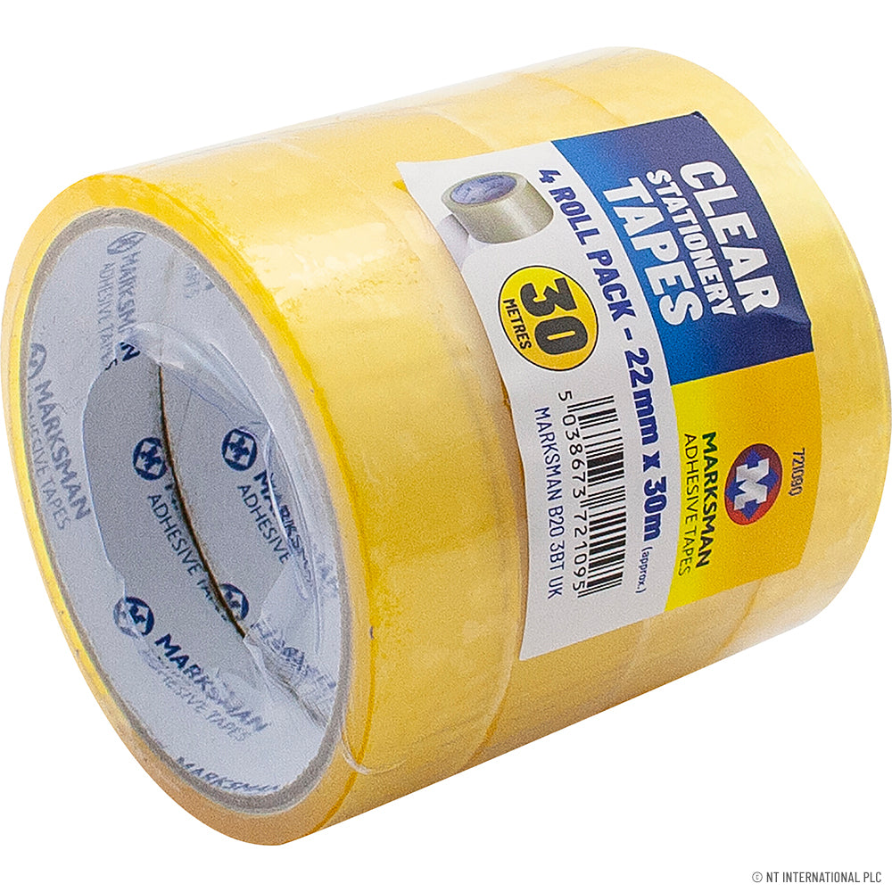 4 Roll Clear Packing Tape 22mm x 30m