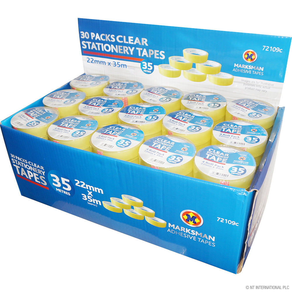 4 Roll Clear Packing Tape 22mm x 30m