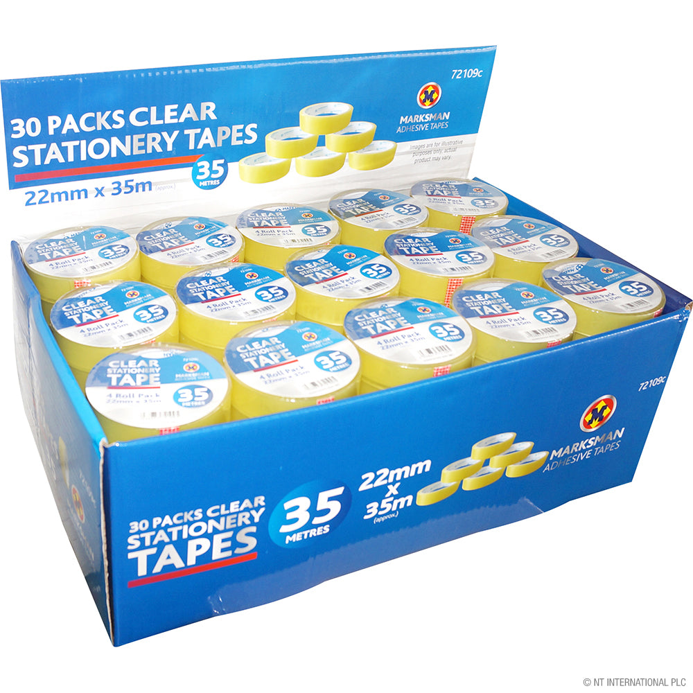 4 Roll Clear Packing Tape 22mm x 30m