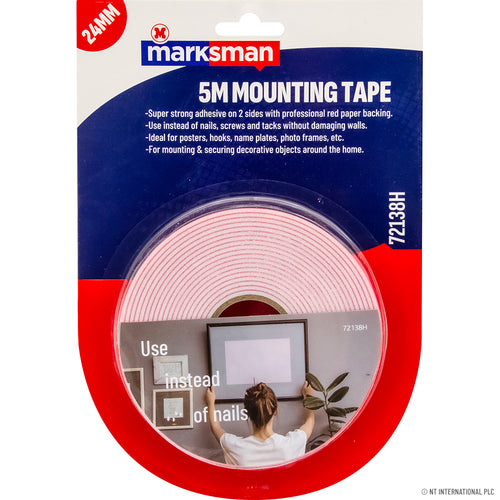 24mm x 5m Mounting Tape - Red