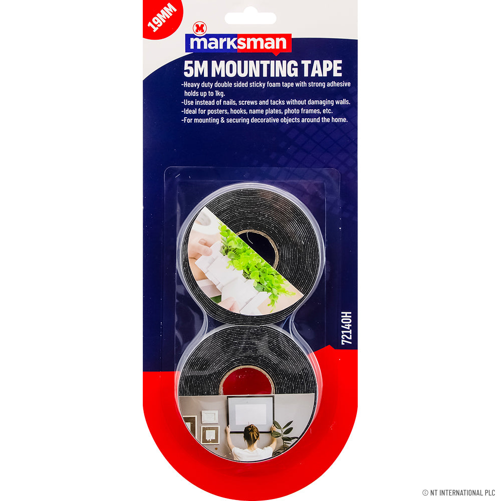 2pc Mounting Tape 5m x 18mm - Black