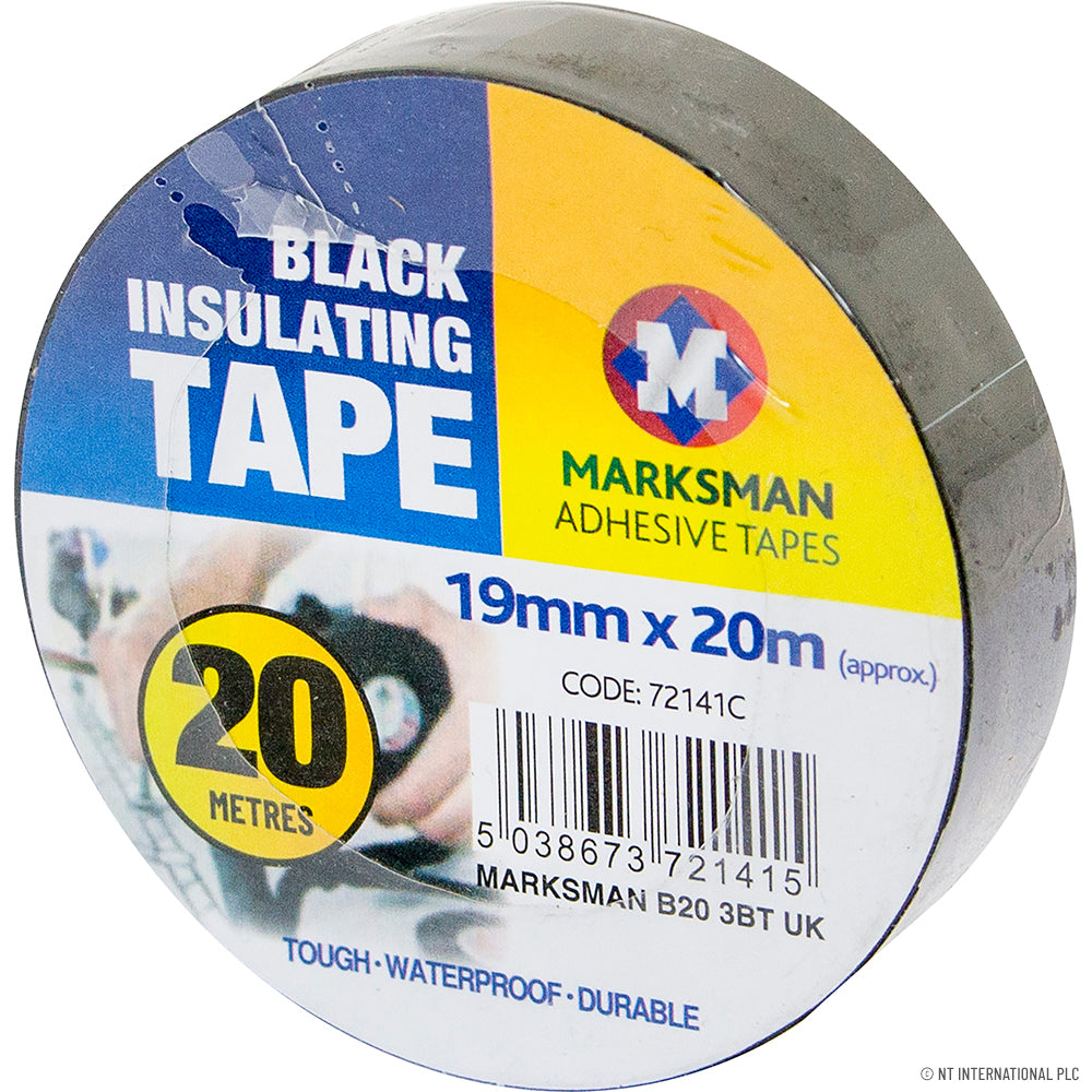 19mm x 20m PVC Insulation Tape In CDU - Black