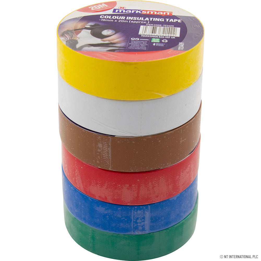 19mm x 20m PVC Insulation Tape In CDU - Assor