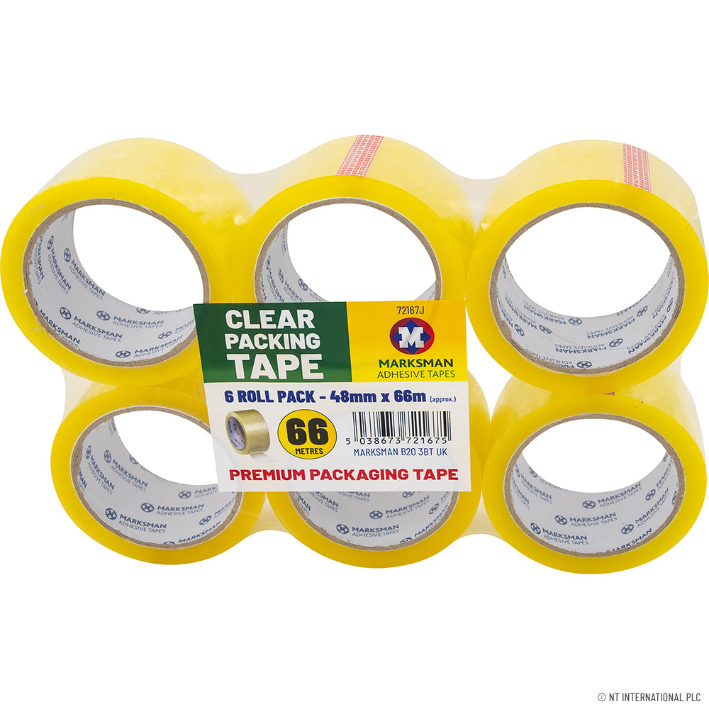 6 Rolls Clear Packing Tape 48mm x 66m