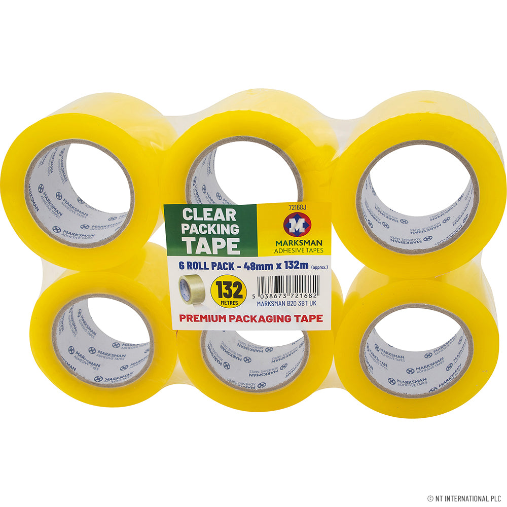 6 Rolls Clear Packing Tape 48mm x 66m