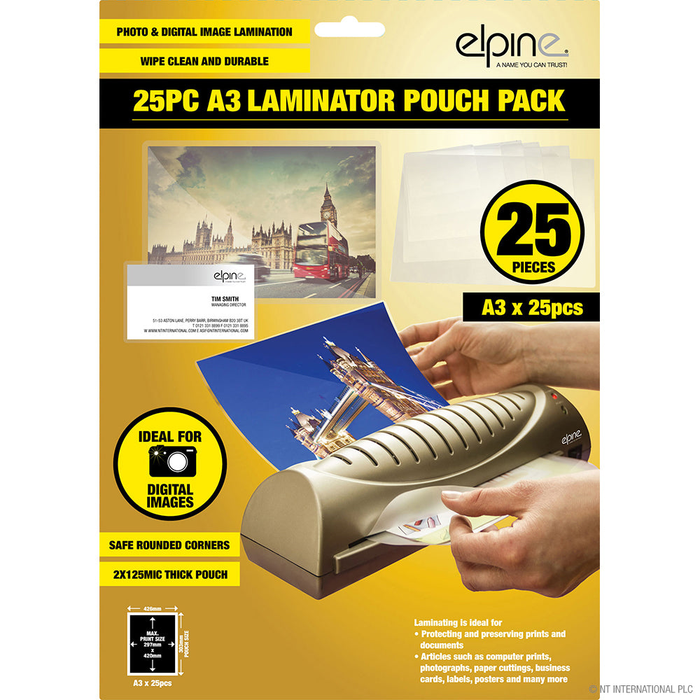 25pc A3 Lamintor Pouch Pack - 2 x 125 mic