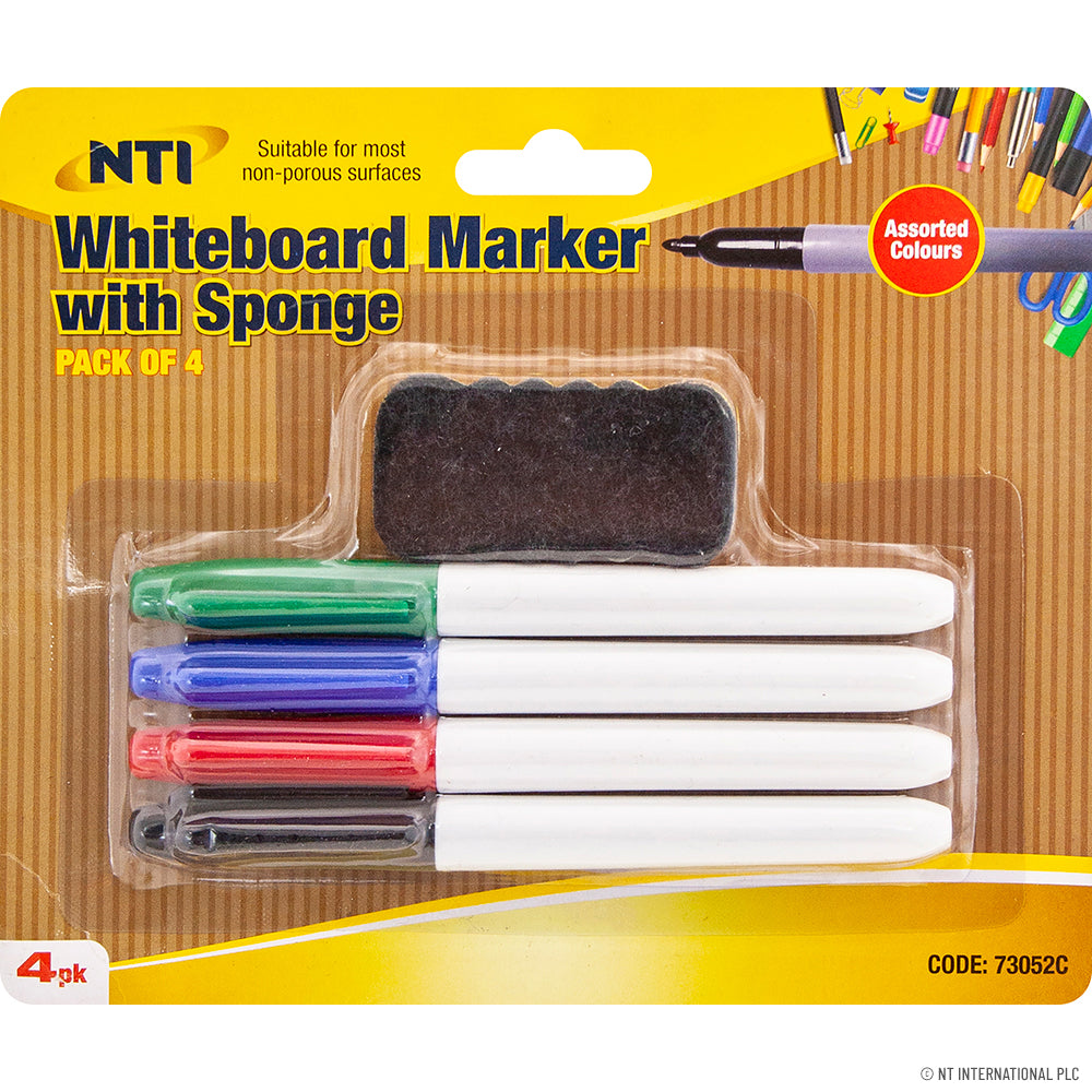 Peak Kit 4pk Whiteboard Marker Pens With Sponge - Peak Kit