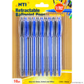10pk Retractable Ballpoint Pens - Blue/Black