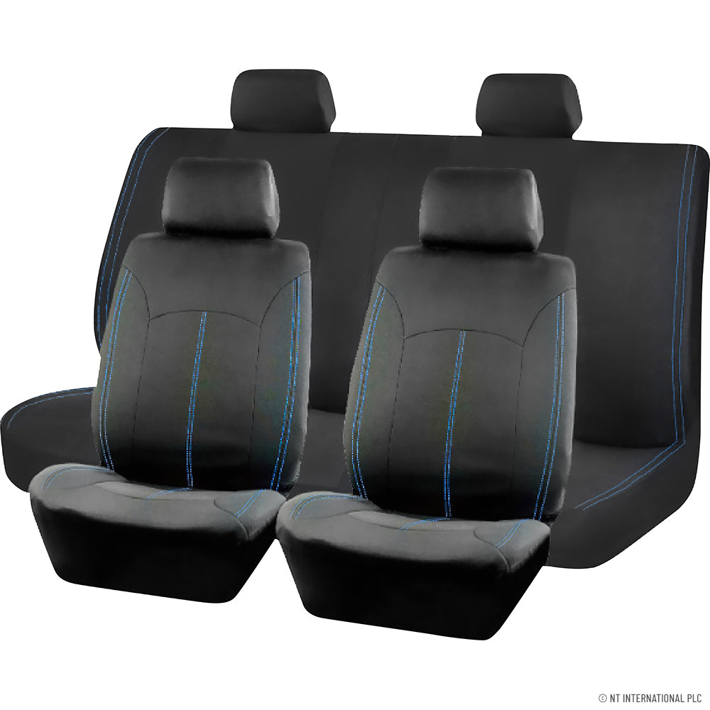 8pcs Seat Cover Black / Blue