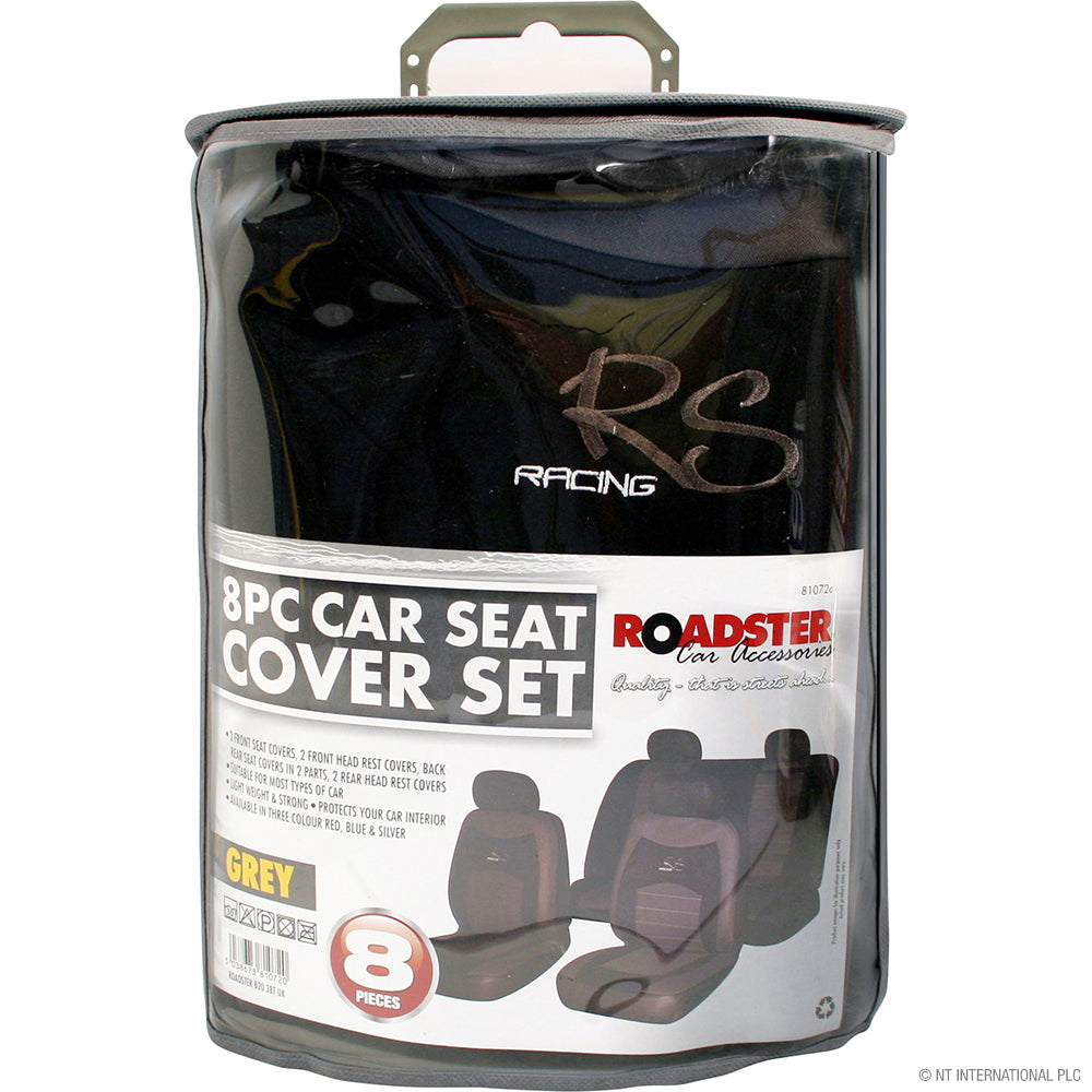 8pc RS Car Seat Cover Grey