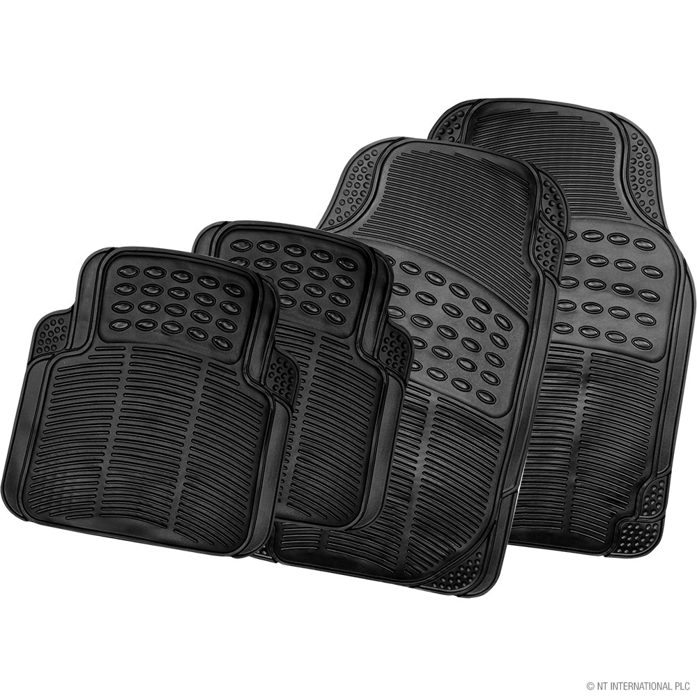 4pc Rubber Car Mats - Grey