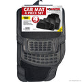 4pc Rubber Car Mat with Carpet - Grey