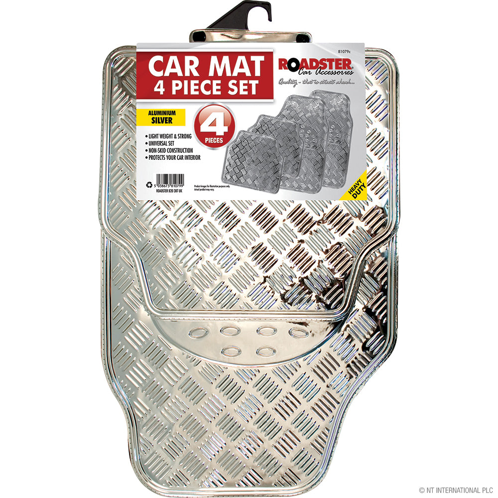 4pc Aluminium Car Mat - Blue