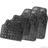 4pc Aluminium Car Mat - Carbon