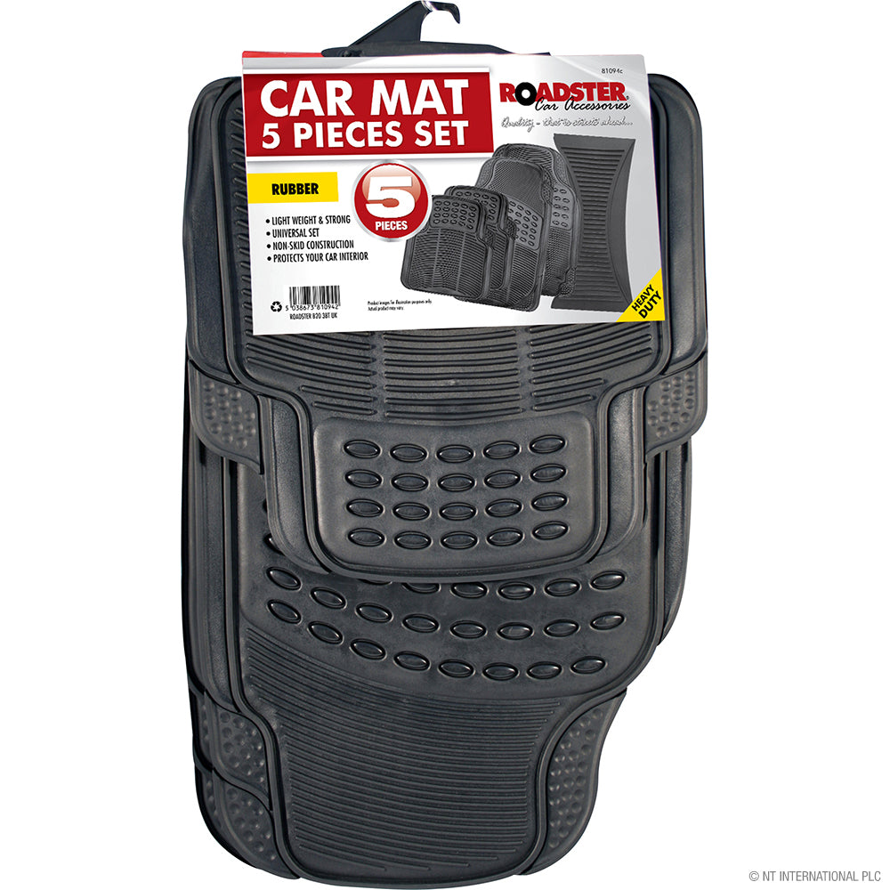 4pc Rubber Car Mats - Grey