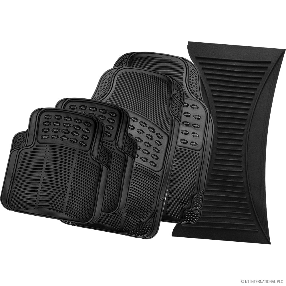 4pc Rubber Car Mats - Grey