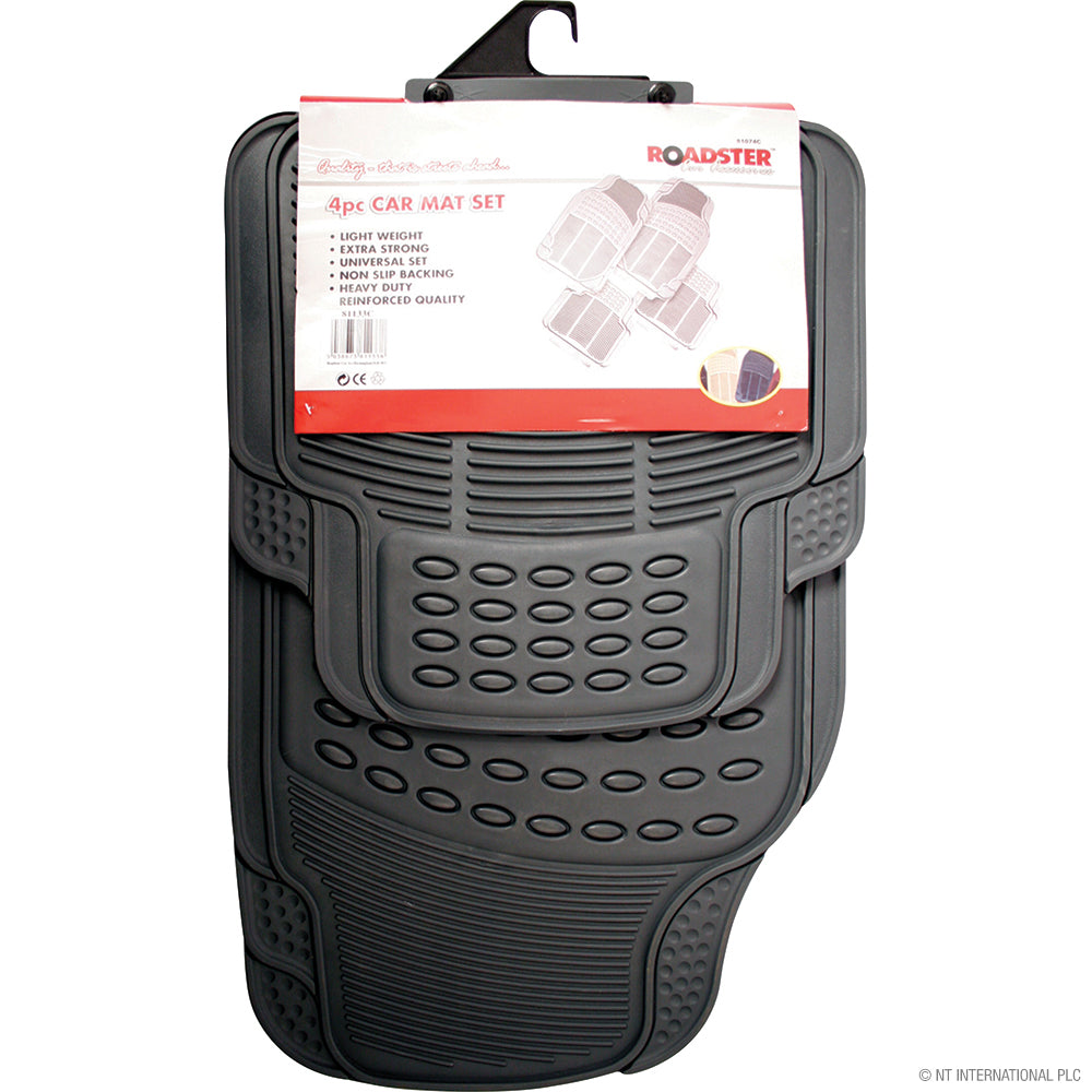 4pc Rubber Car Mats - Grey