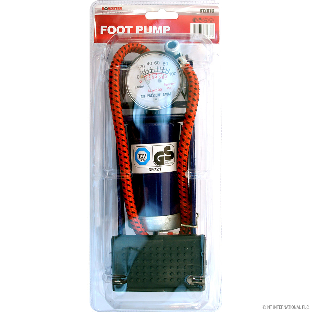 Single Foot Pump with Gauge - Double Blister