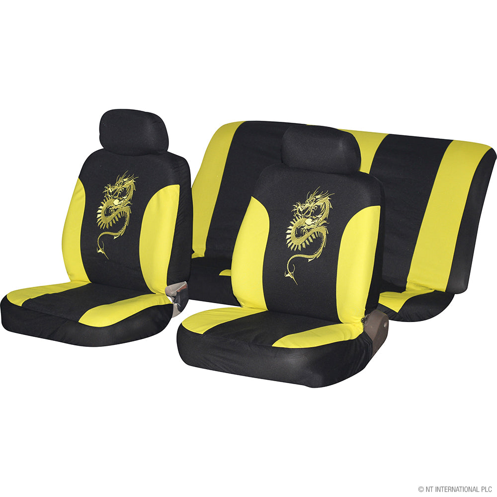 Peak Kit 6pc Dragon Car Seat Cover - Yellow - Peak Kit