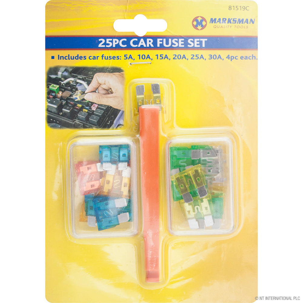 25pc Car Fuse Set 5 - 30 Amp