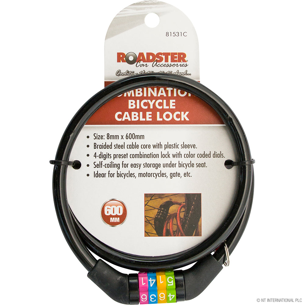 Bicycle Combination Cable Lock 8 x 650mm
