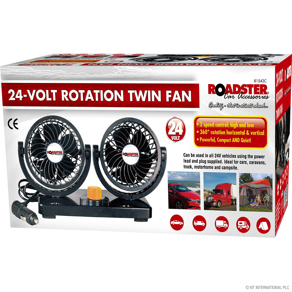 Peak Kit 24v Twin Rotation Car Fan - Boxed - Peak Kit