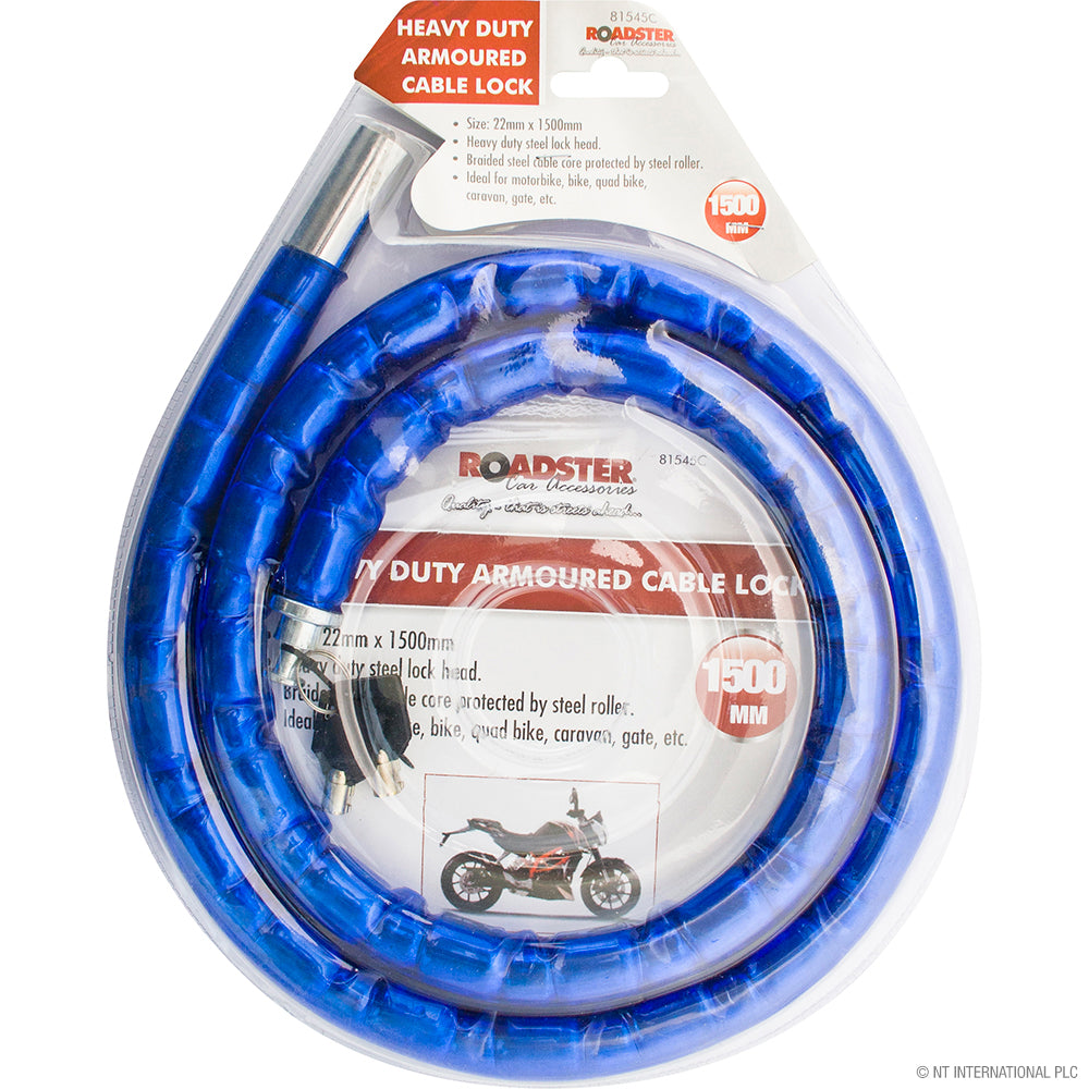 Peak Kit 1.5m Armoured Cable Lock - 22mm - Peak Kit