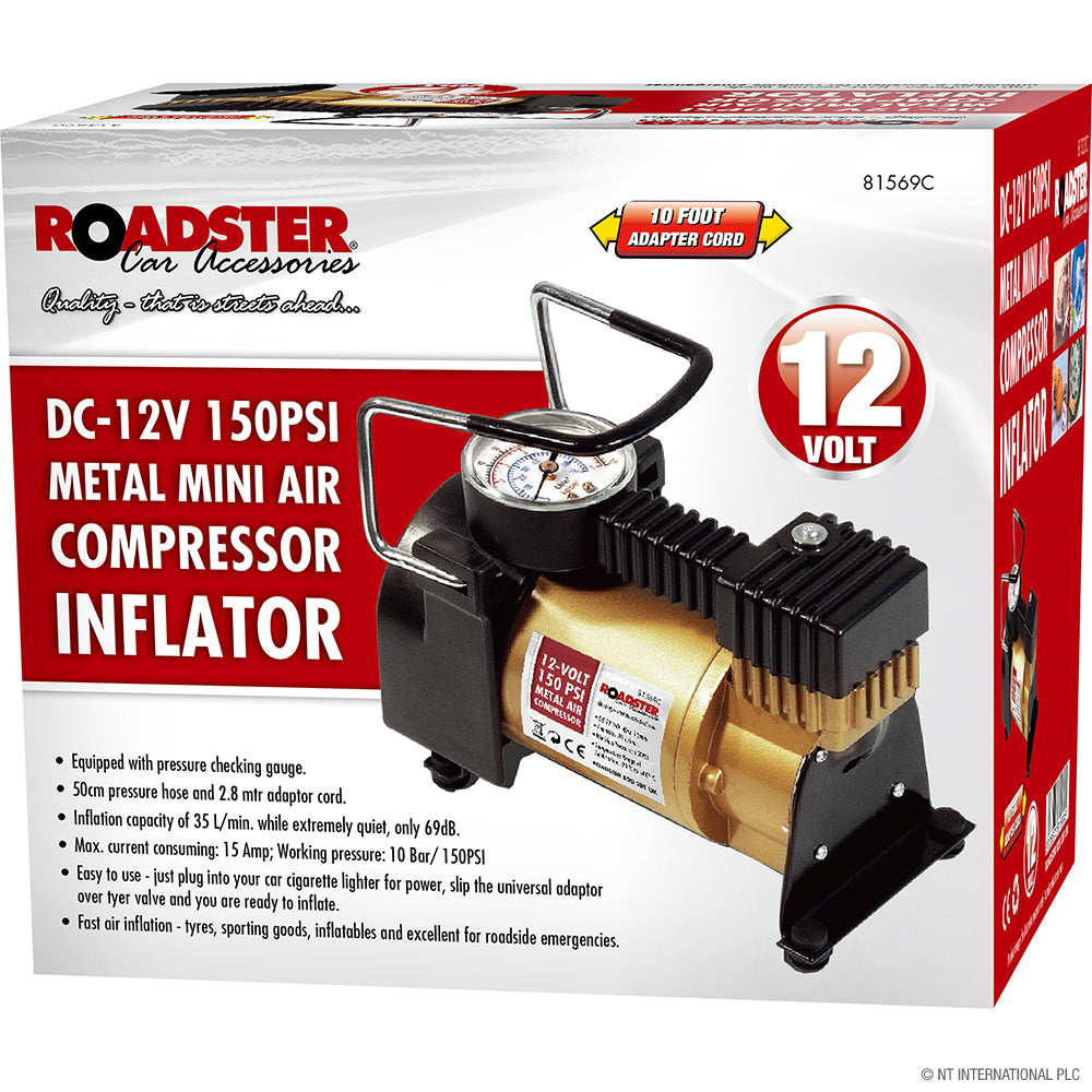 12v Metal Air Compressor Inflator 150psi