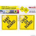2pk Car Safety On Board Signs - Yellow