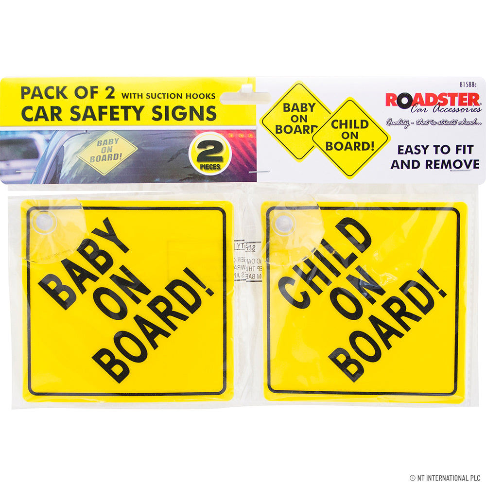 Peak Kit 2pk Car Safety On Board Signs - Yellow - Peak Kit