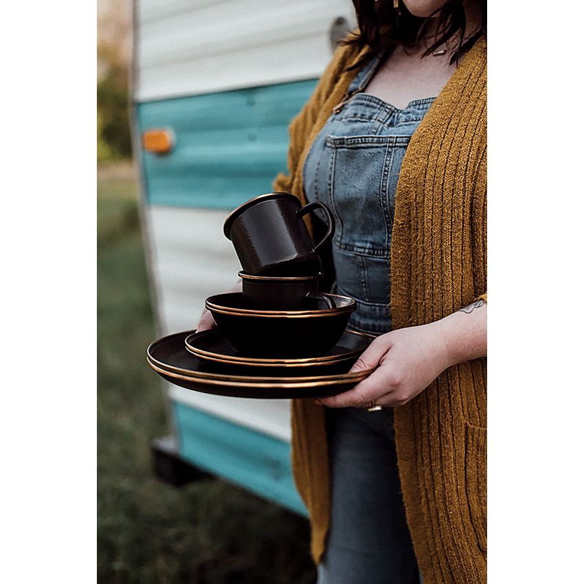 Barebones Living Enamel Cups Charcoal - Barebones Living (image 3)
