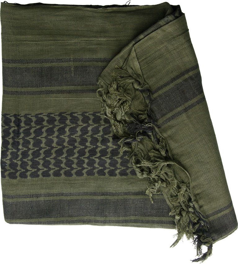 Tactical Shemagh Desert Scarf - Blackhawk OD Green and Black OD Green and Black - Blackhawk