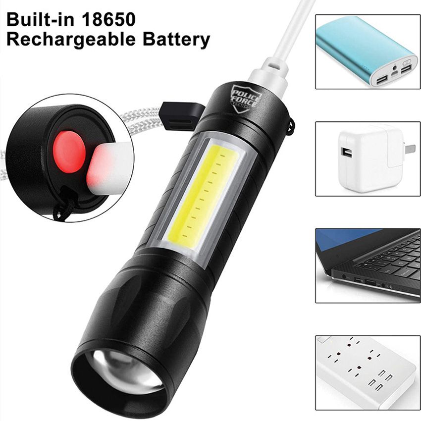 Police Force Tactical Rechargeable LED Torch 225 Lumens - Police Force Tactical (image 2)