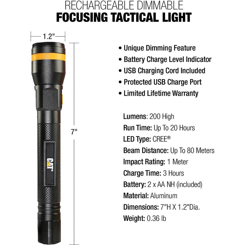 Caterpillar Rechargeable LED Torch 550 Lumens Black - Caterpillar (image 3)
