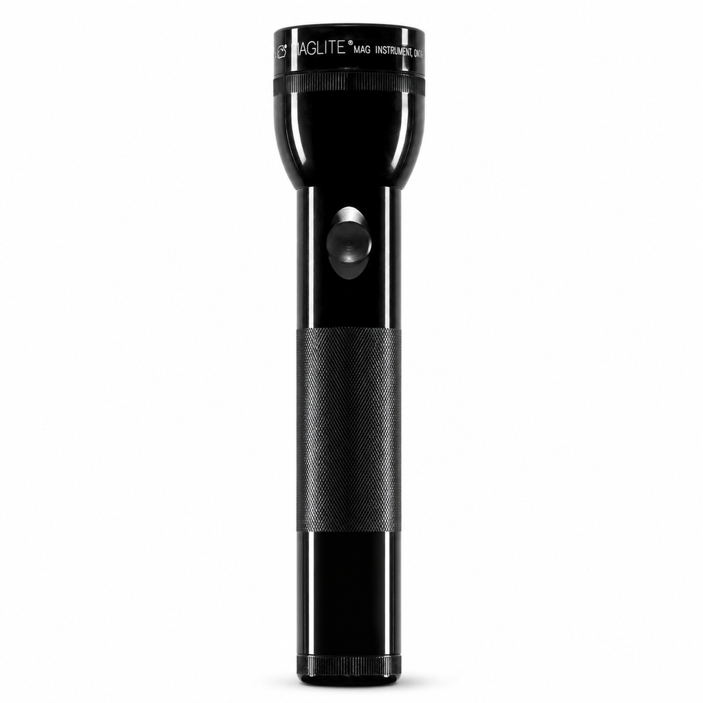 Mag-Lite 2 D Cell Black Flashlight – 10 Inch Aluminium Torch S2D015