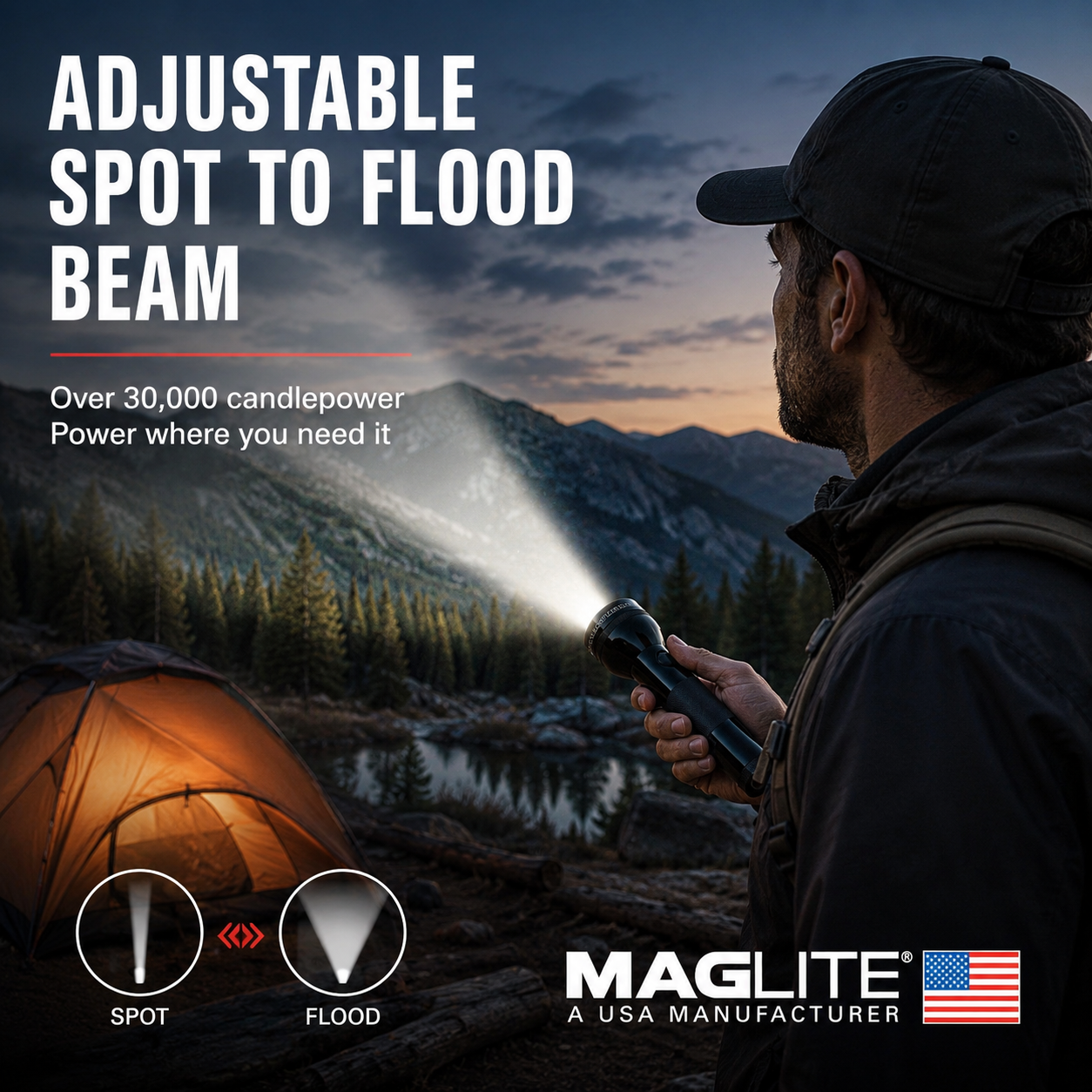 Mag-Lite 2 D Cell Black Flashlight – 10 Inch Aluminium Torch S2D015