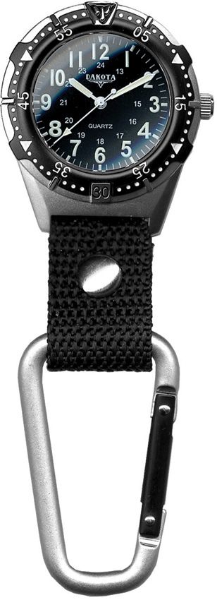 Clip-On Digital Watch Carabiner - Dakota Black Black - Dakota