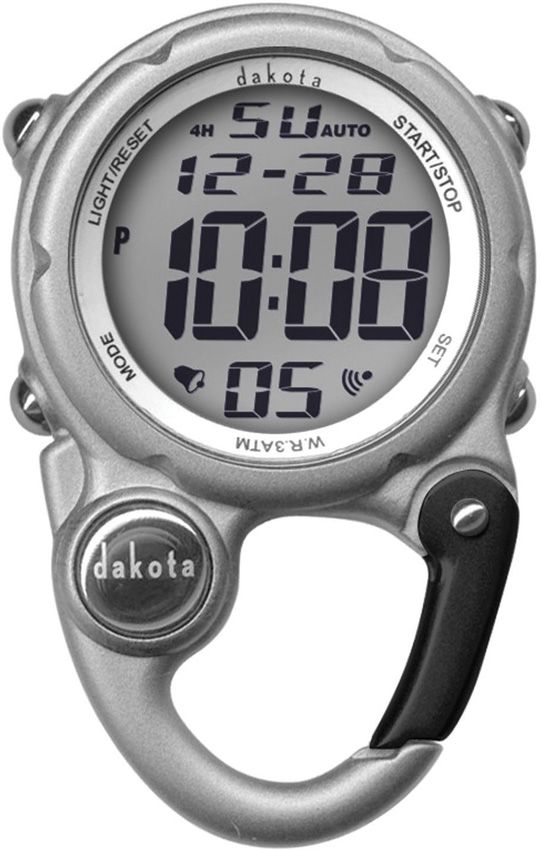 Clip-On Digital Watch Carabiner - Dakota Silver/Black Silver/Black - Dakota